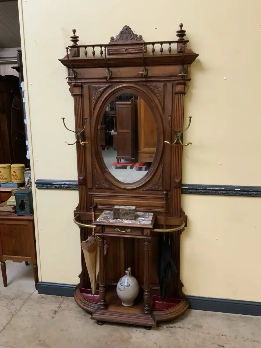 Antik - Garderobe mit Schub, Kleiderständer - Jugendstil -  Lieferung möglich!