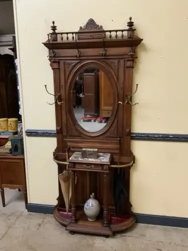 Antik - Garderobe mit Schub, Kleiderständer - Jugendstil -  Lieferung möglich!