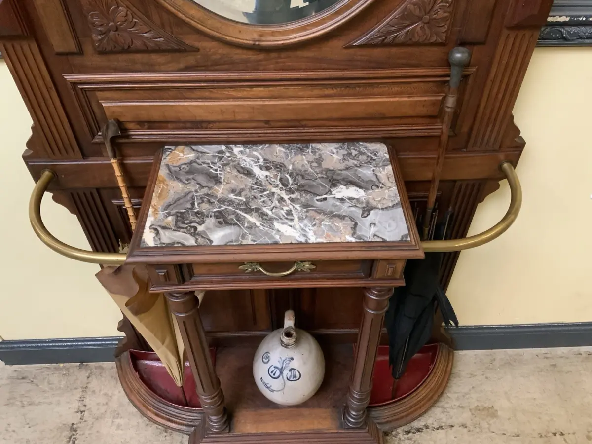 Antik - Garderobe mit Schub, Kleiderständer - Jugendstil -  Lieferung möglich! 14