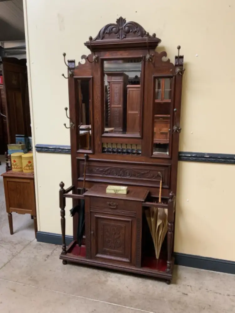 Antik - Garderobe mit Schrank und Schub - Jugendstil -  Lieferung möglich! 0