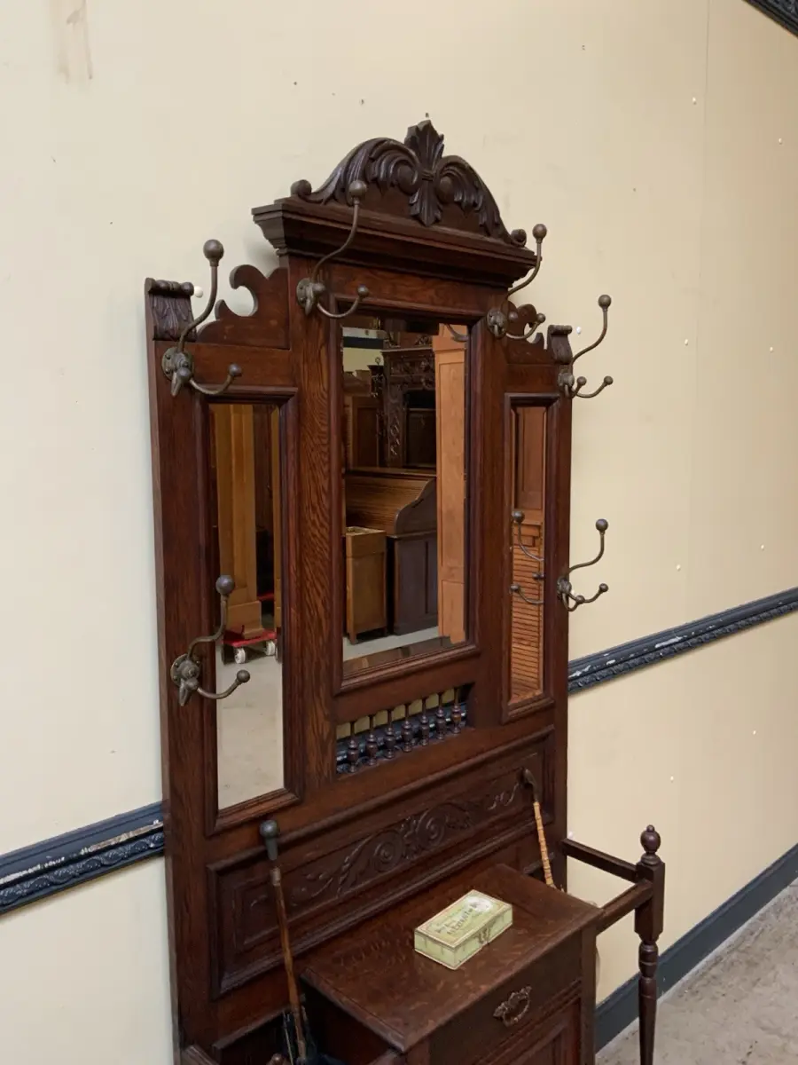 Antik - Garderobe mit Schrank und Schub - Jugendstil -  Lieferung möglich! 10