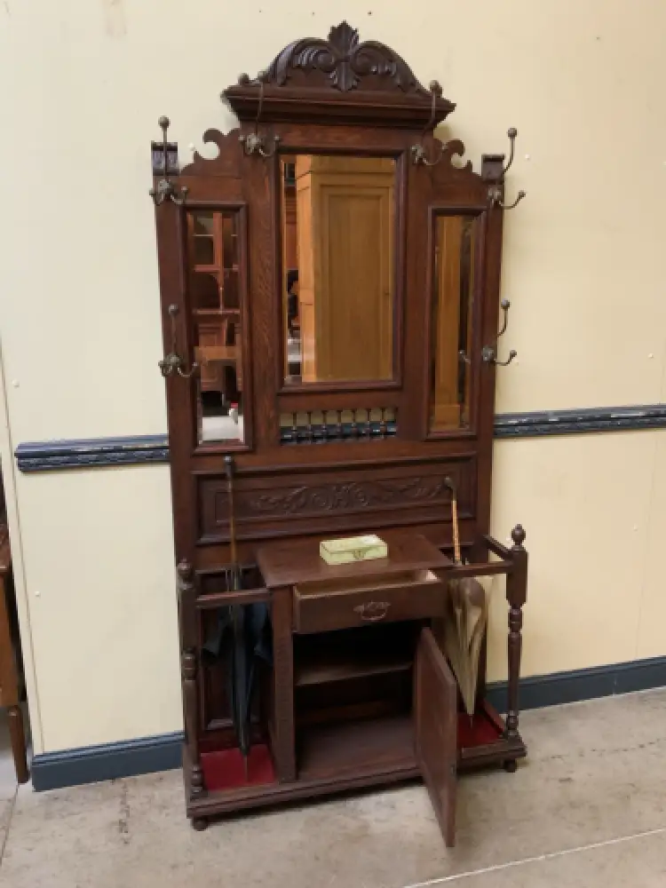 Antik - Garderobe mit Schrank und Schub - Jugendstil -  Lieferung möglich! 14