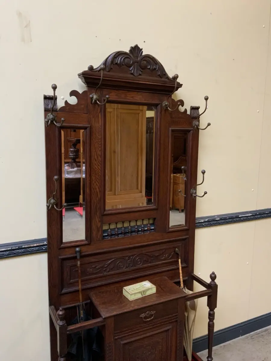 Antik - Garderobe mit Schrank und Schub - Jugendstil -  Lieferung möglich! 9