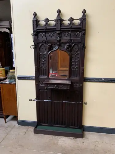 Antik - Gaderobe mit Schub, Kleiderständer - Neogotik - Lieferung möglich!