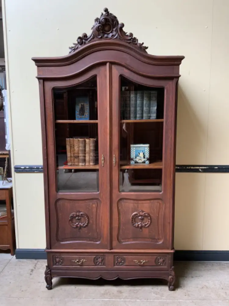 Antike Historismus Vitrine, Bücherschrank - Louis XV - Lieferung möglich! 1