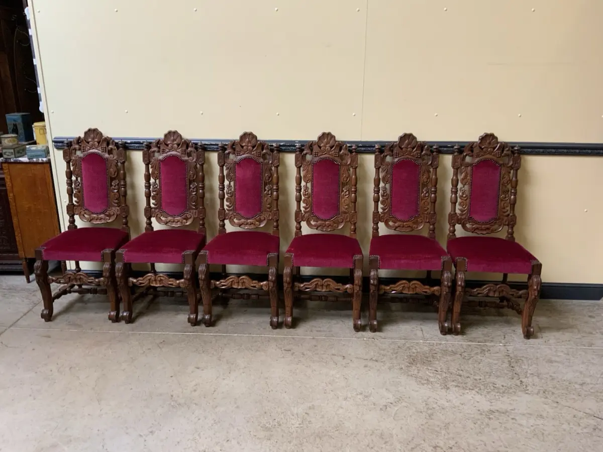 6 antike hohe Neorenaissance Stühle - Historismus  - Lieferung möglich!