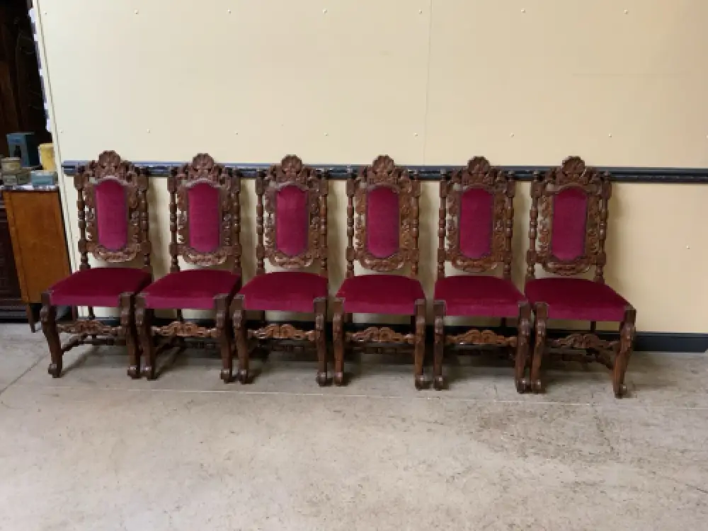 6 antike hohe Neorenaissance Stühle - Historismus  - Lieferung möglich! 0