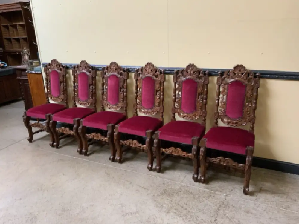 6 antike hohe Neorenaissance Stühle - Historismus  - Lieferung möglich! 1