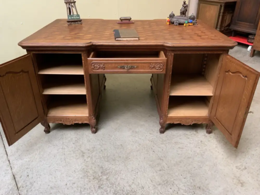 Antik - Doppelseitiger Schreibtisch - Historismus, Louis XV - Lieferung möglich! 13