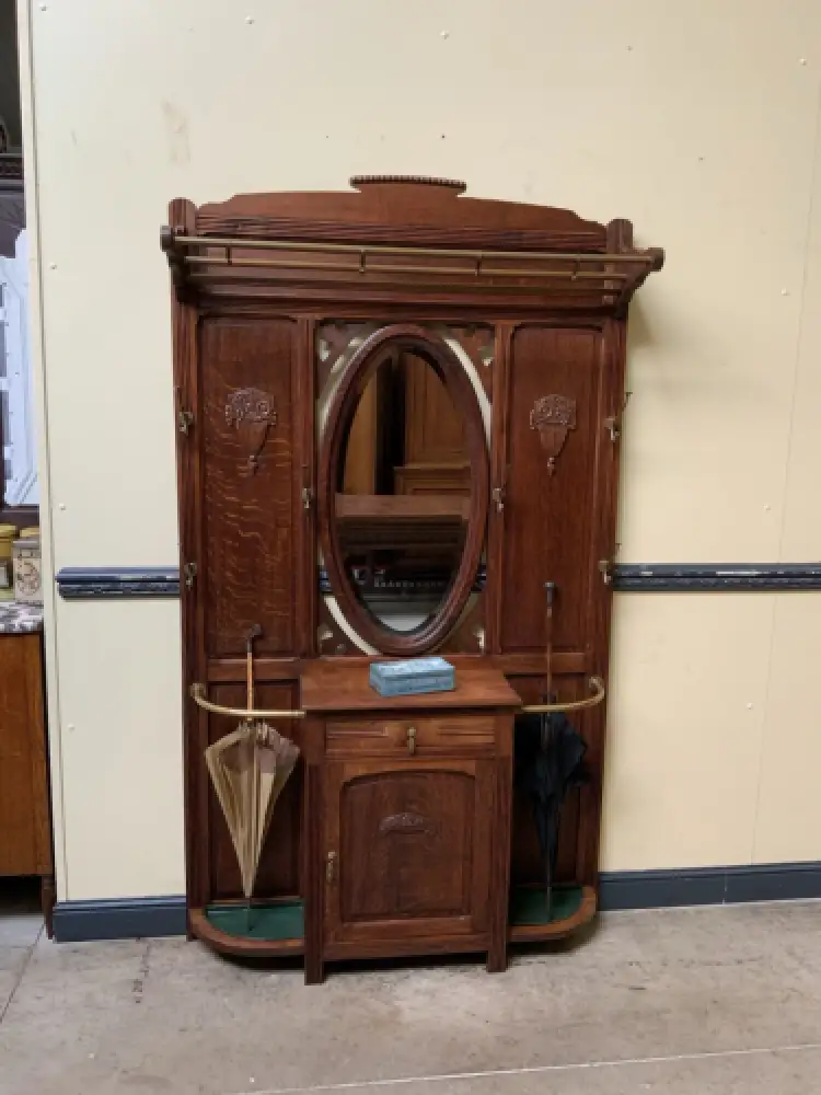 Antike Art Deco Garderobe mit Schrank und  Schub - Traumhaft -Lieferung möglich! 0