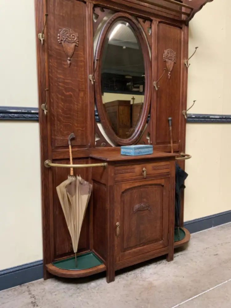 Antike Art Deco Garderobe mit Schrank und  Schub - Traumhaft -Lieferung möglich! 10