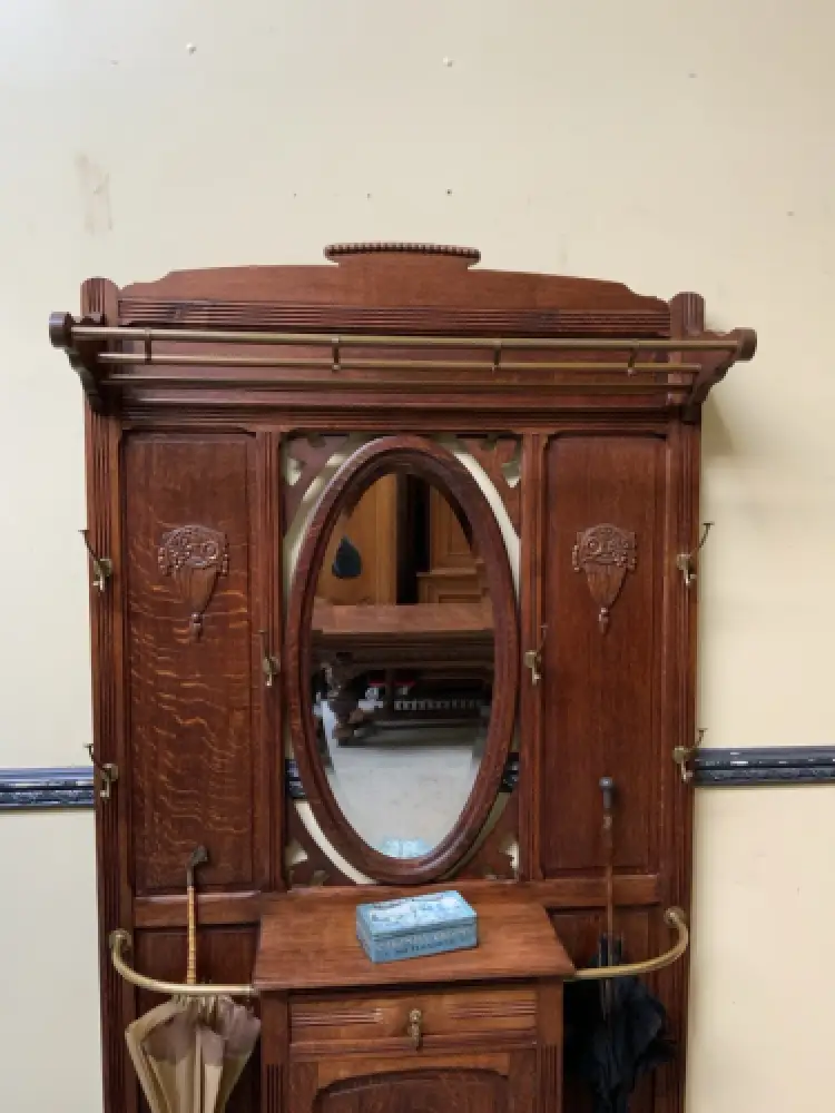 Antike Art Deco Garderobe mit Schrank und  Schub - Traumhaft -Lieferung möglich! 11