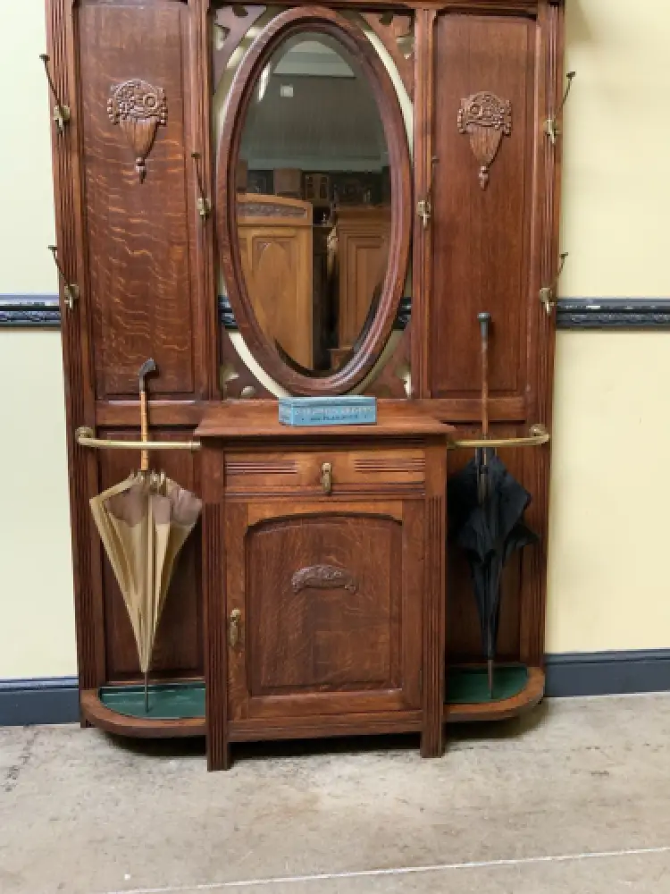 Antike Art Deco Garderobe mit Schrank und  Schub - Traumhaft -Lieferung möglich! 12