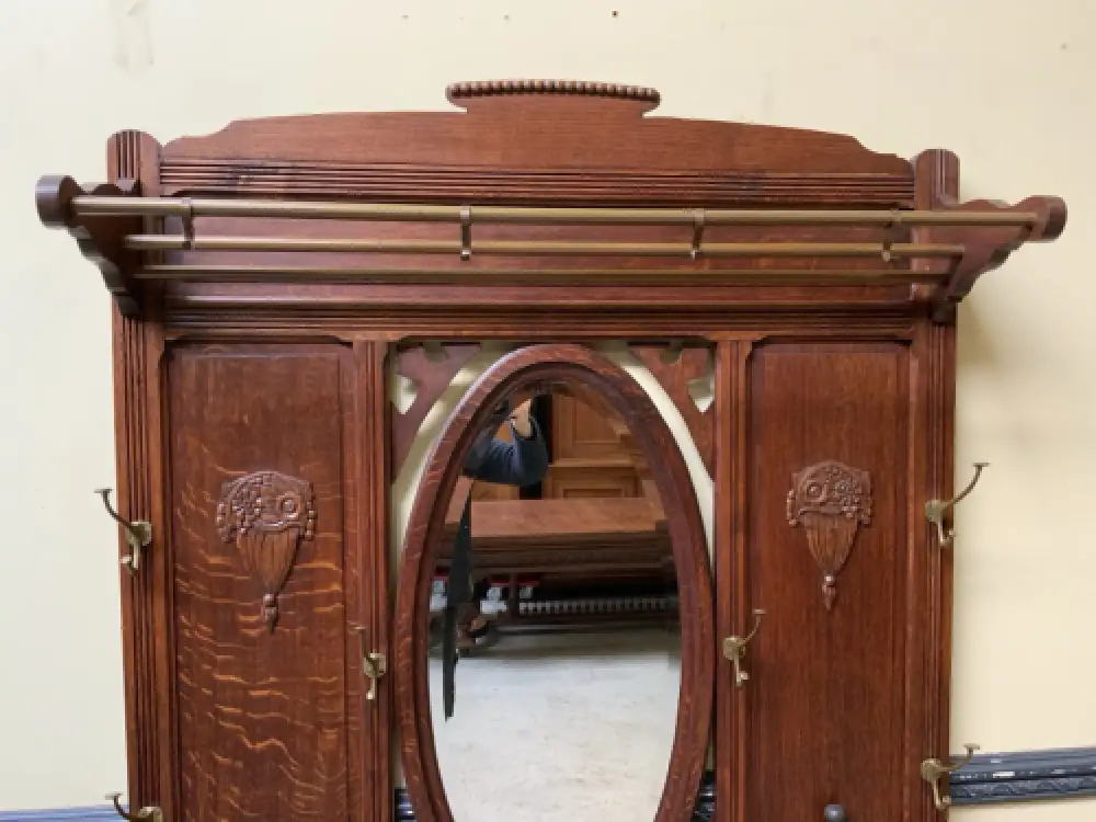Antike Art Deco Garderobe mit Schrank und  Schub - Traumhaft -Lieferung möglich! 14