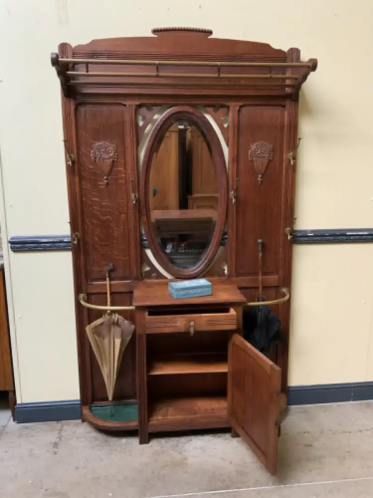 Antike Art Deco Garderobe mit Schrank und  Schub - Traumhaft -Lieferung möglich! 15