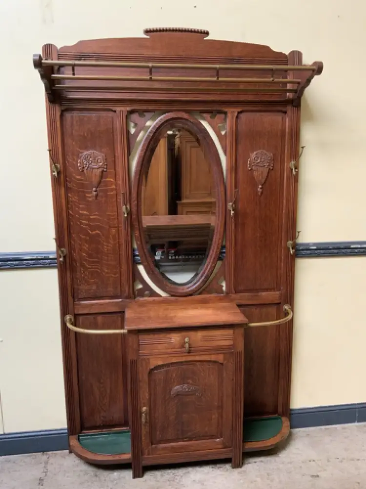 Antike Art Deco Garderobe mit Schrank und  Schub - Traumhaft -Lieferung möglich! 16