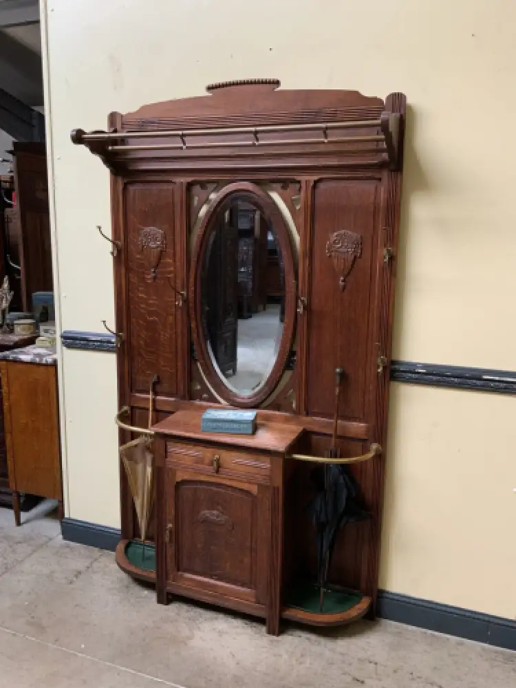 Antike Art Deco Garderobe mit Schrank und  Schub - Traumhaft -Lieferung möglich! 2