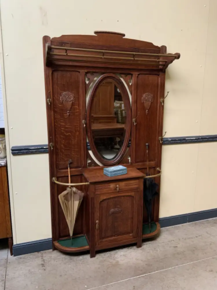 Antike Art Deco Garderobe mit Schrank und  Schub - Traumhaft -Lieferung möglich! 3