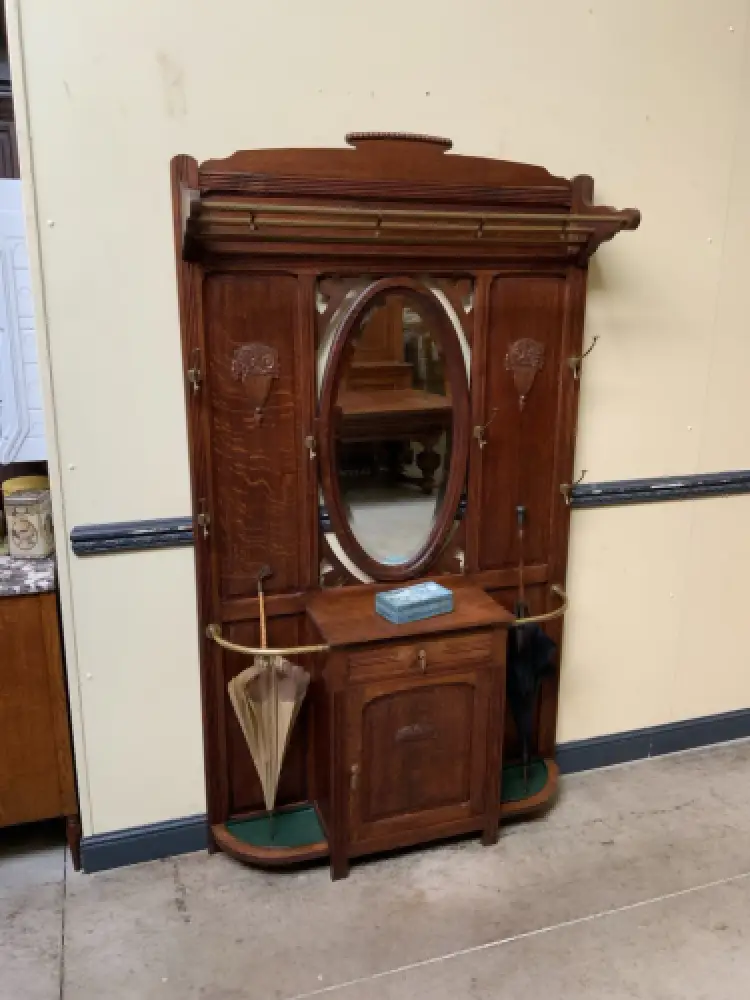 Antike Art Deco Garderobe mit Schrank und  Schub - Traumhaft -Lieferung möglich! 4