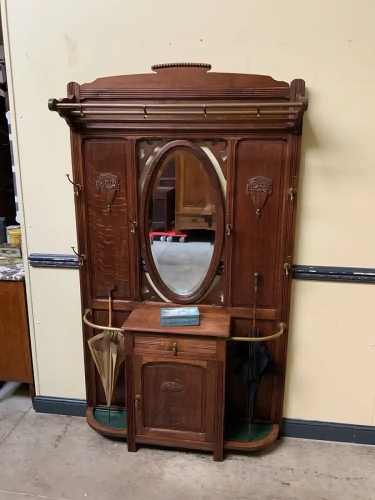 Antike Art Deco Garderobe mit Schrank und  Schub - Traumhaft -Lieferung möglich! 5