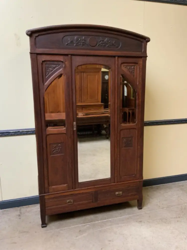 Antik - Nußbaum Kleiderschrank, Wäscheschrank - Jugendstil - Lieferung möglich! 1