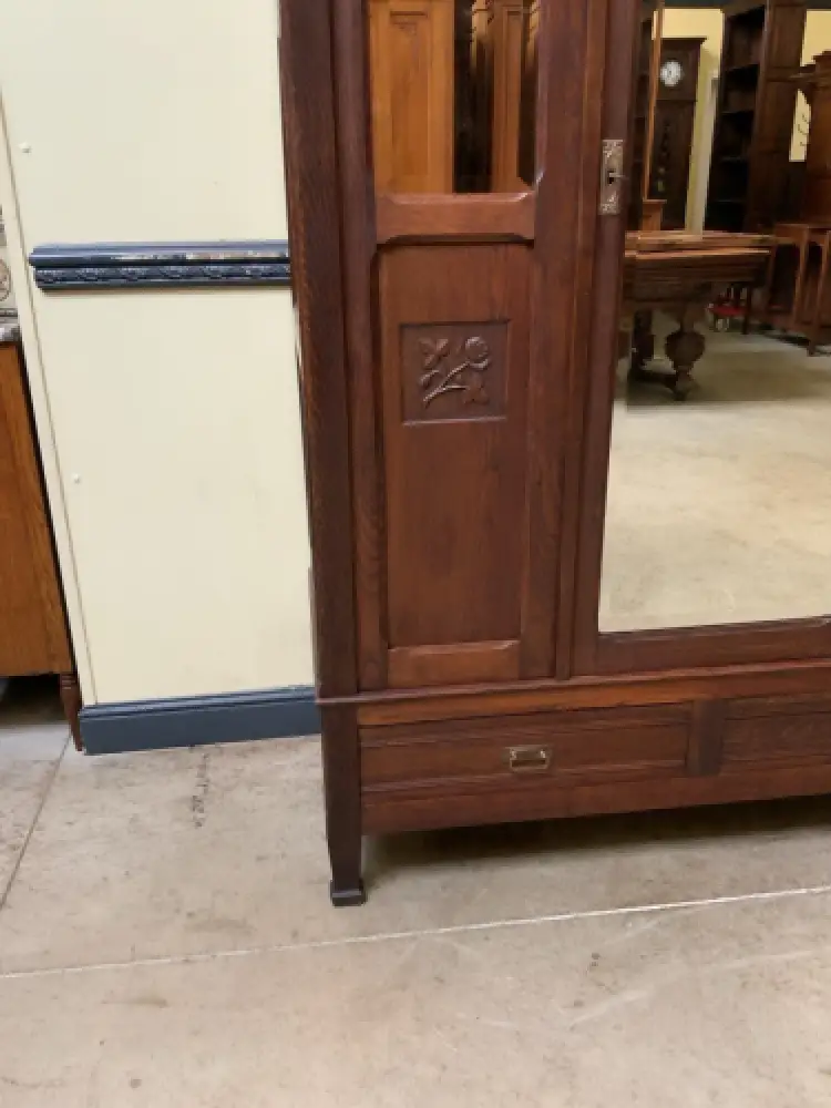 Antik - Nußbaum Kleiderschrank, Wäscheschrank - Jugendstil - Lieferung möglich! 11