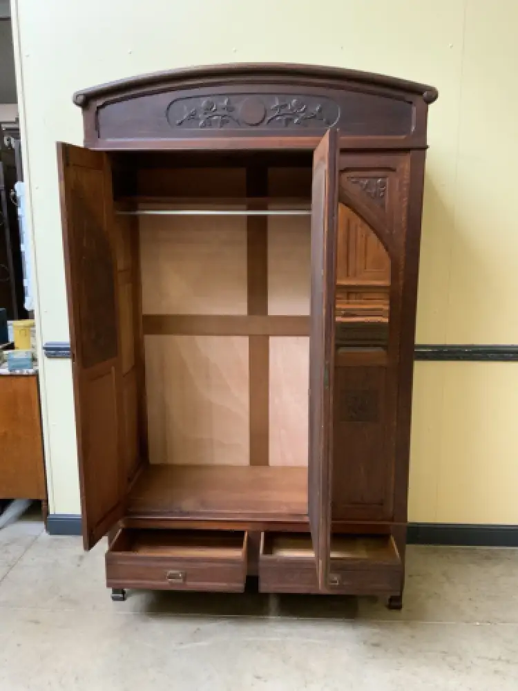 Antik - Nußbaum Kleiderschrank, Wäscheschrank - Jugendstil - Lieferung möglich! 12