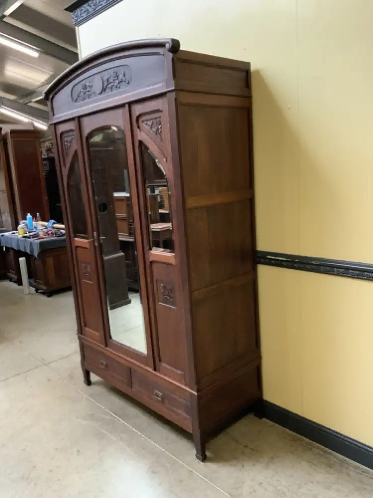 Antik - Nußbaum Kleiderschrank, Wäscheschrank - Jugendstil - Lieferung möglich! 3