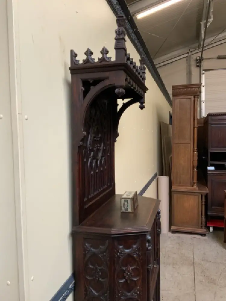 Antik - Vertiko, Anrichte, Pfeilerschrank - Neogotik - Lieferung möglich! 10