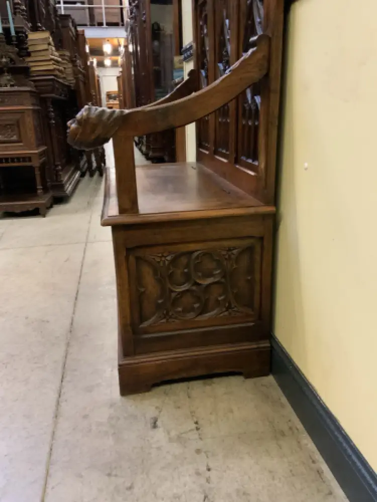 Antike Neogotische  Garderobe mit Truhenbank - Sensationell - Lieferung möglich! 4