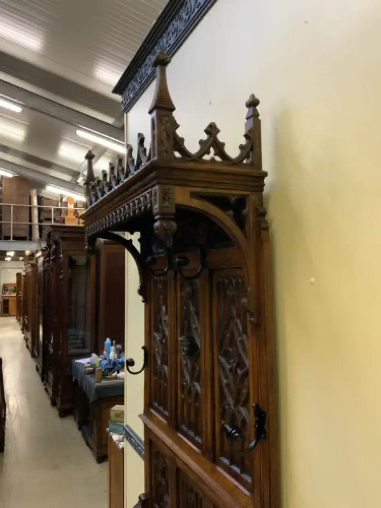 Antike Neogotische  Garderobe mit Truhenbank - Sensationell - Lieferung möglich! 5