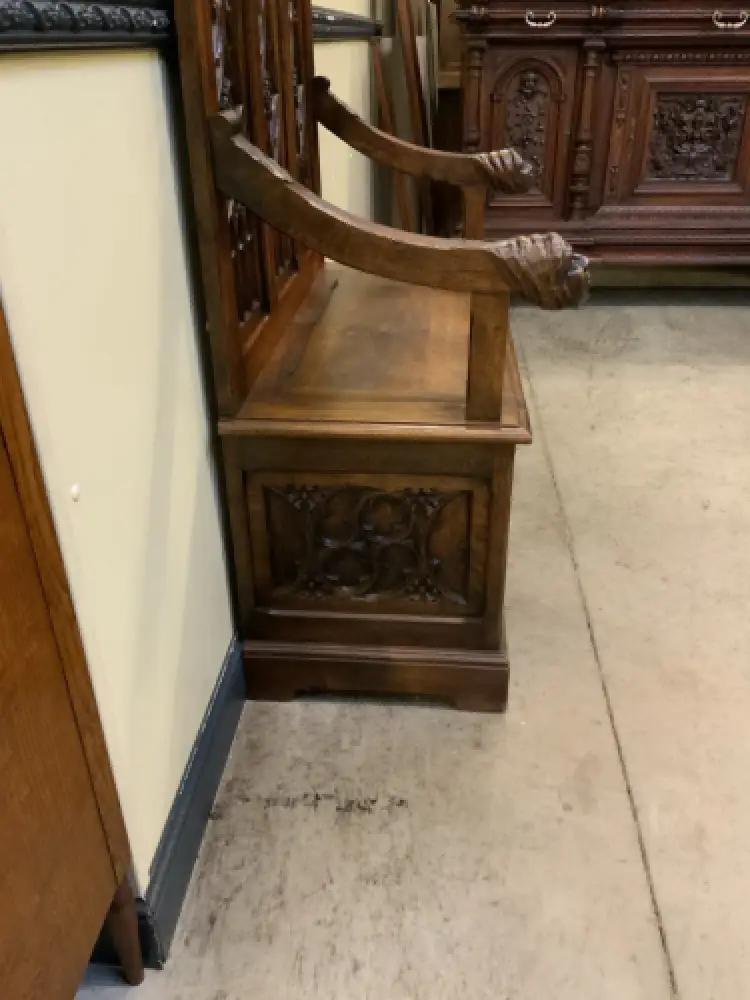 Antike Neogotische  Garderobe mit Truhenbank - Sensationell - Lieferung möglich! 7