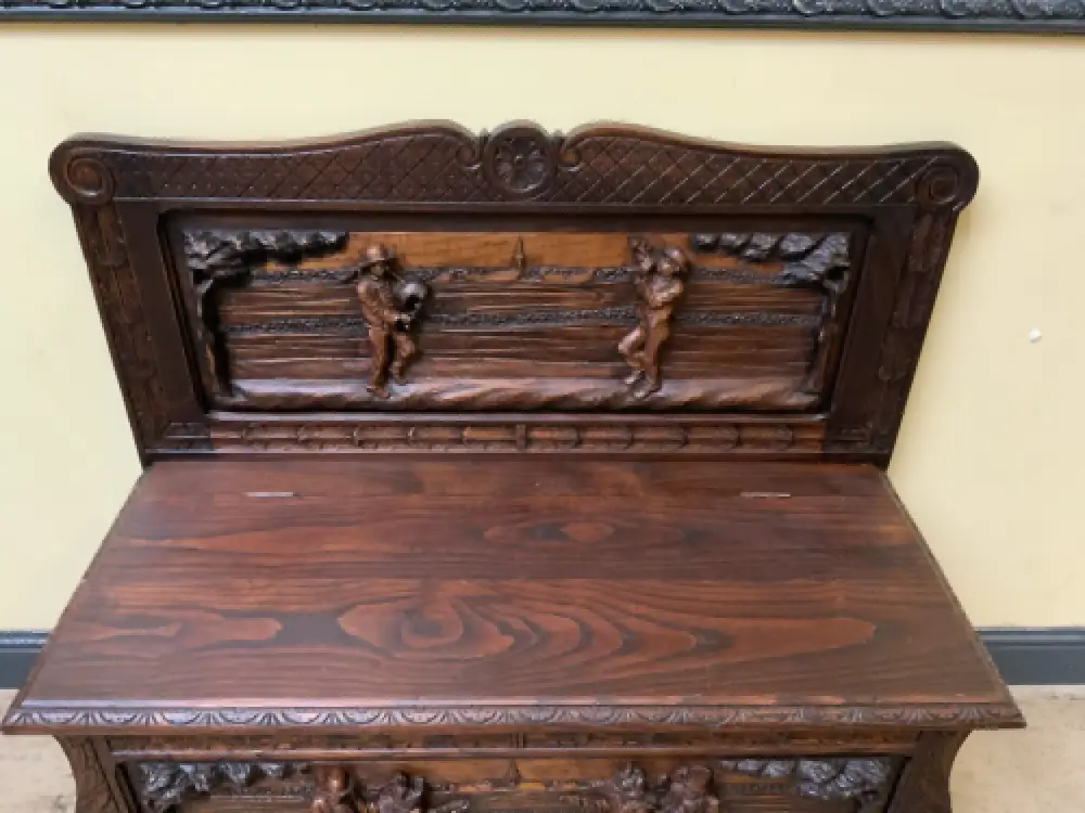 Antike  Bretonische Bank, Schuhschrank - Bretagne  - Lieferung möglich! 6