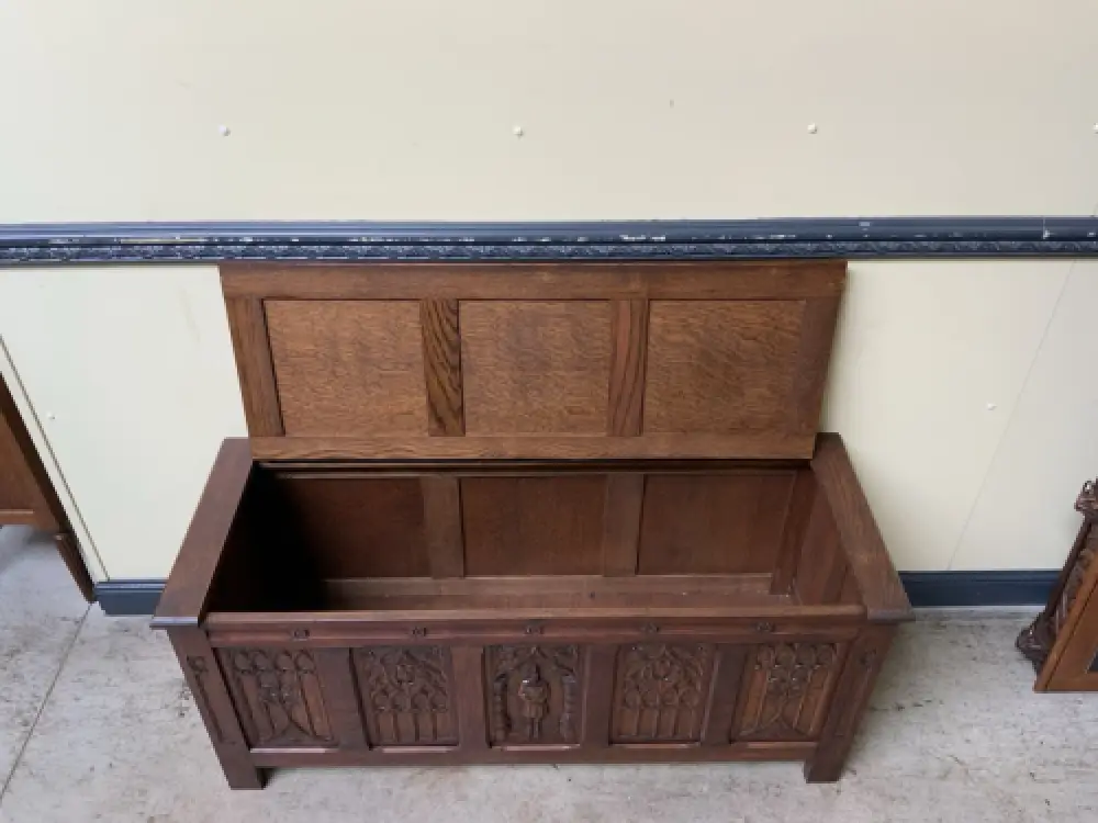 Antik - Truhe,  Bank, Schuhschrank, Neogotik - Traumhaft- Lieferung möglich! 15