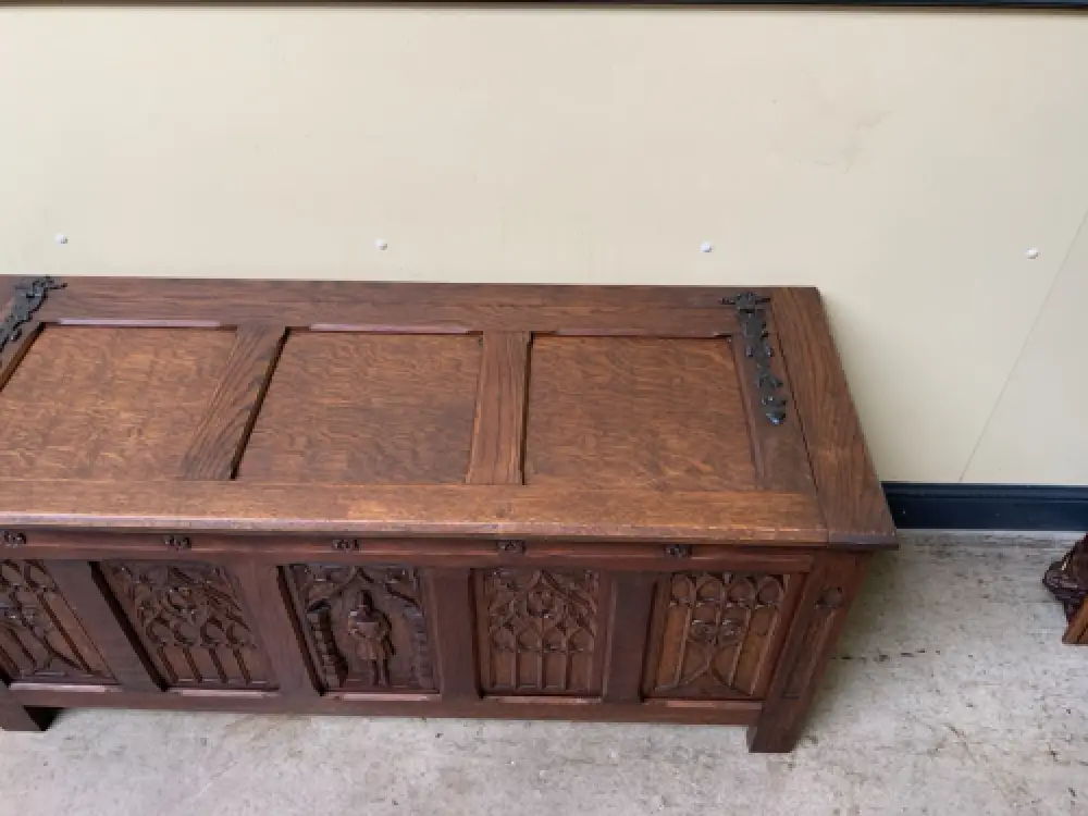 Antik - Truhe,  Bank, Schuhschrank, Neogotik - Traumhaft- Lieferung möglich! 9