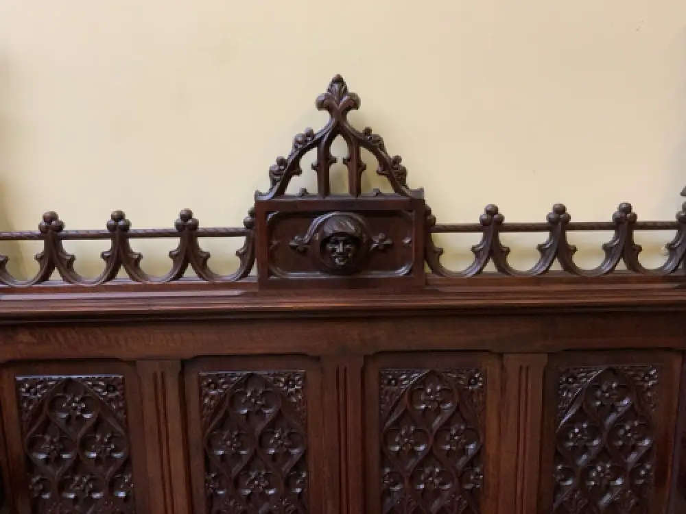 Antik - Imposante Neogotische Truhen Bank,  Sensationell - Lieferung möglich! 20