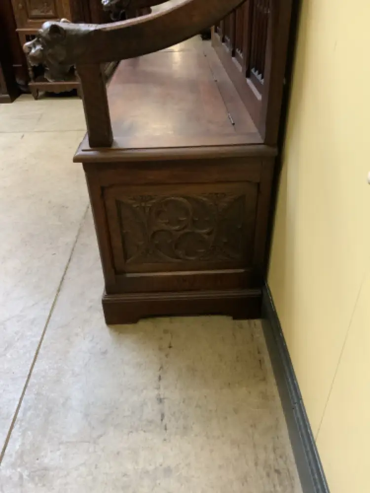 Antik - Imposante Neogotische Truhen Bank,  Sensationell - Lieferung möglich! 4