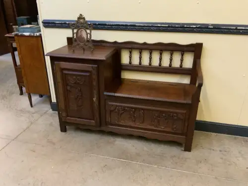 Antike  Bretonische Bank, Schuhschrank - Bretagne  - Lieferung möglich!