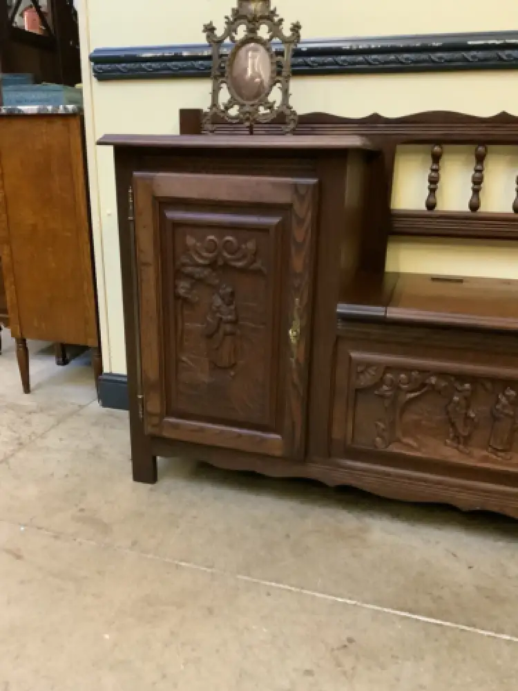 Antike  Bretonische Bank, Schuhschrank - Bretagne  - Lieferung möglich! 11