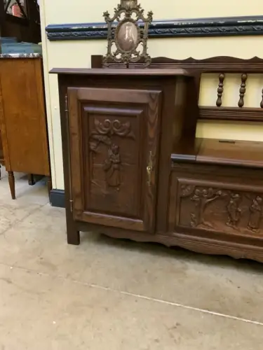 Antike  Bretonische Bank, Schuhschrank - Bretagne  - Lieferung möglich!