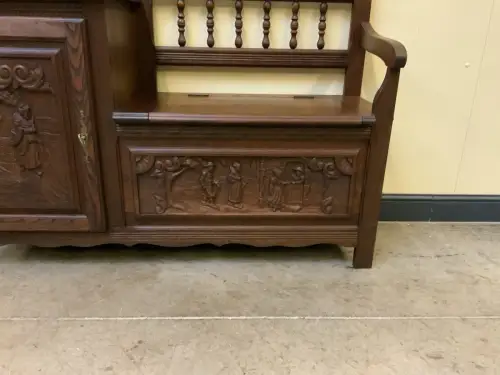 Antike  Bretonische Bank, Schuhschrank - Bretagne  - Lieferung möglich!