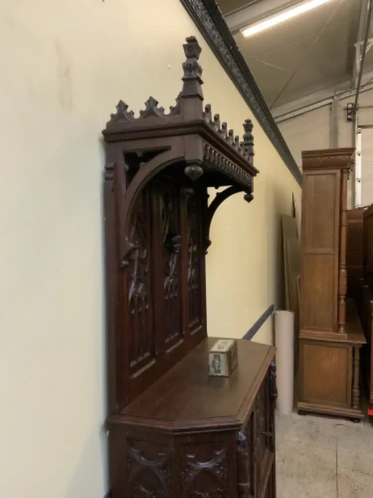 Antik - Vertiko, Anrichte, Pfeilerschrank - Neogotik - Lieferung möglich! 10