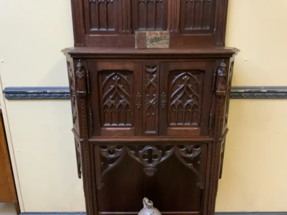 Antik - Vertiko, Anrichte, Pfeilerschrank - Neogotik - Lieferung möglich! 14