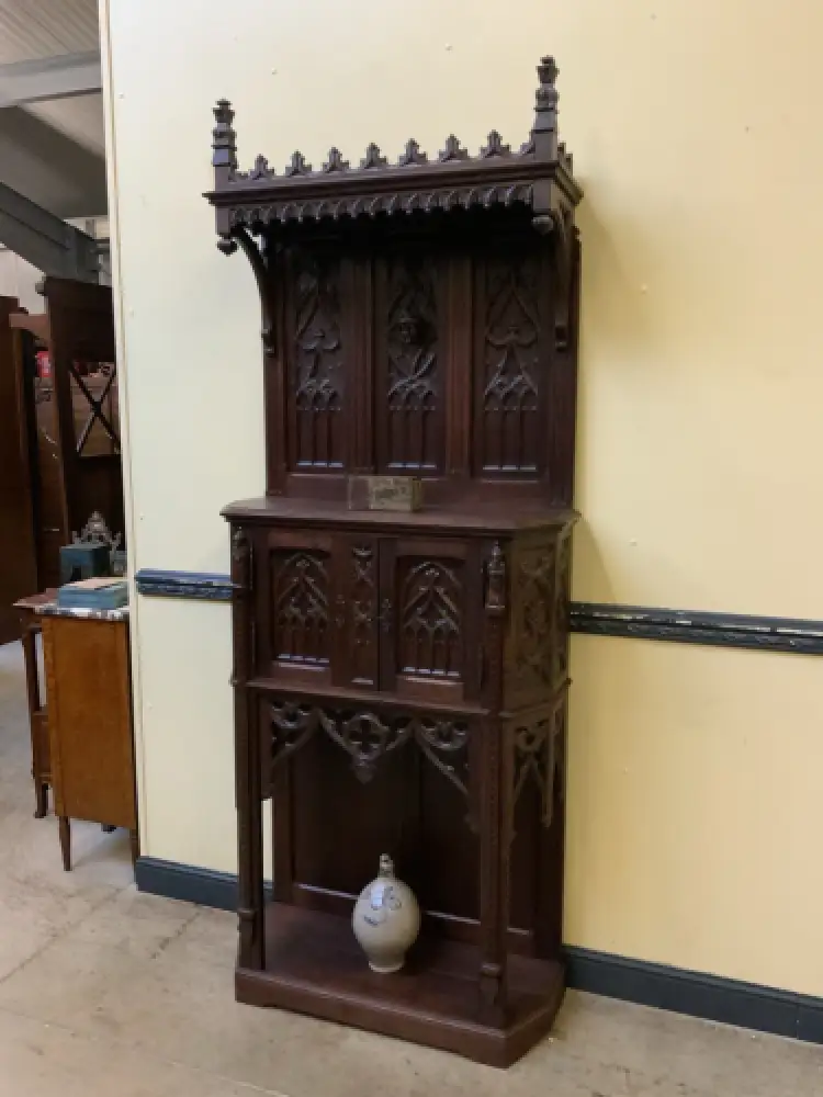 Antik - Vertiko, Anrichte, Pfeilerschrank - Neogotik - Lieferung möglich! 2