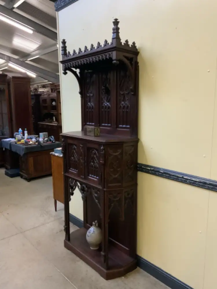 Antik - Vertiko, Anrichte, Pfeilerschrank - Neogotik - Lieferung möglich! 4