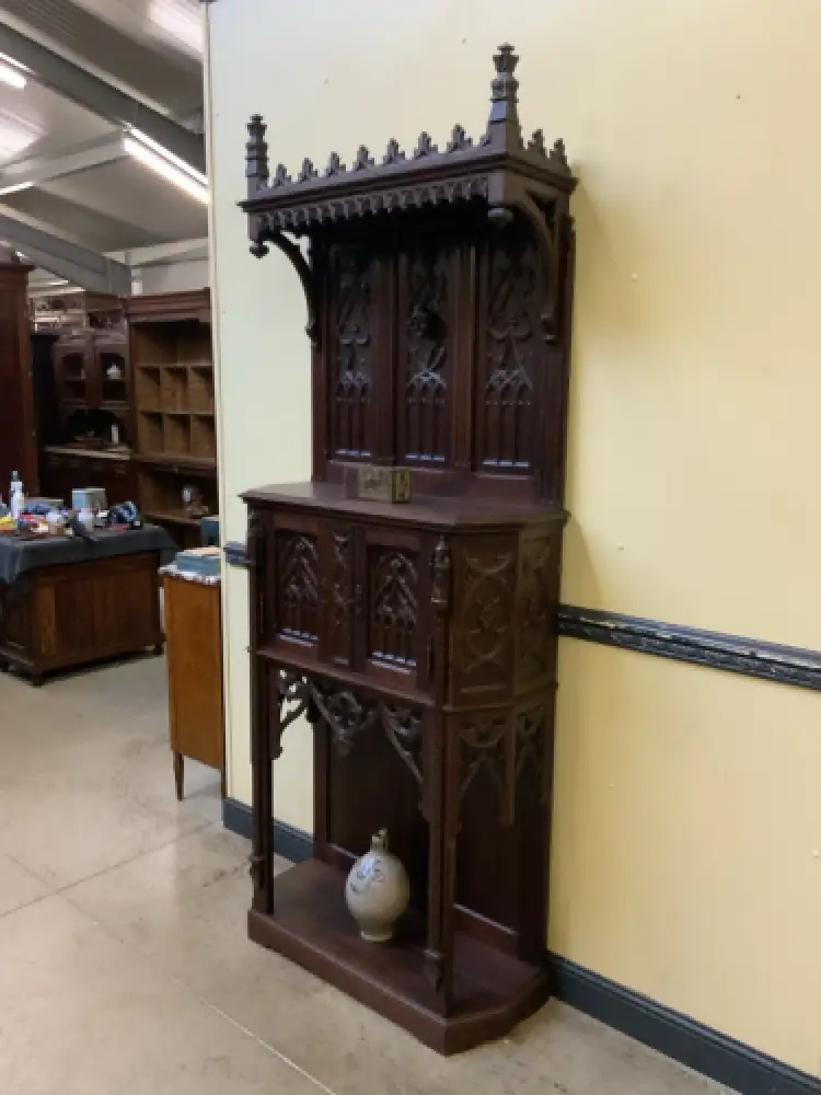 Antik - Vertiko, Anrichte, Pfeilerschrank - Neogotik - Lieferung möglich! 5