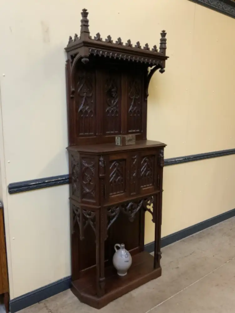 Antik - Vertiko, Anrichte, Pfeilerschrank - Neogotik - Lieferung möglich! 8