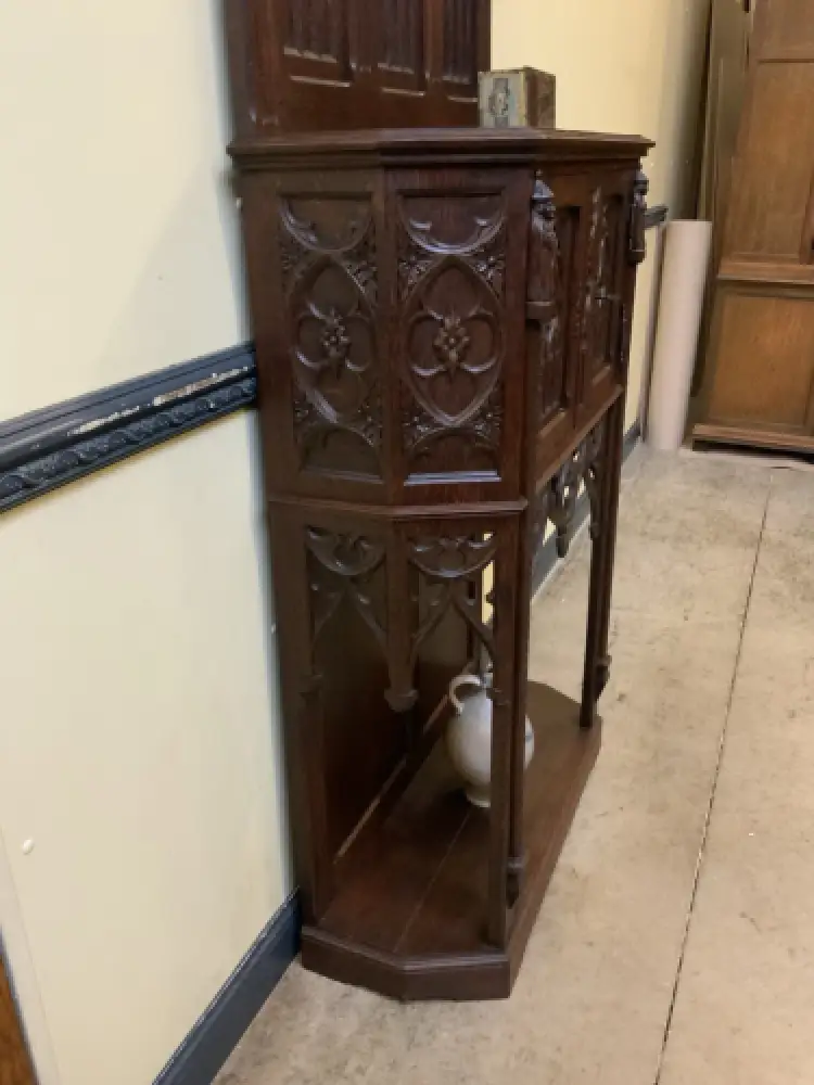 Antik - Vertiko, Anrichte, Pfeilerschrank - Neogotik - Lieferung möglich! 9