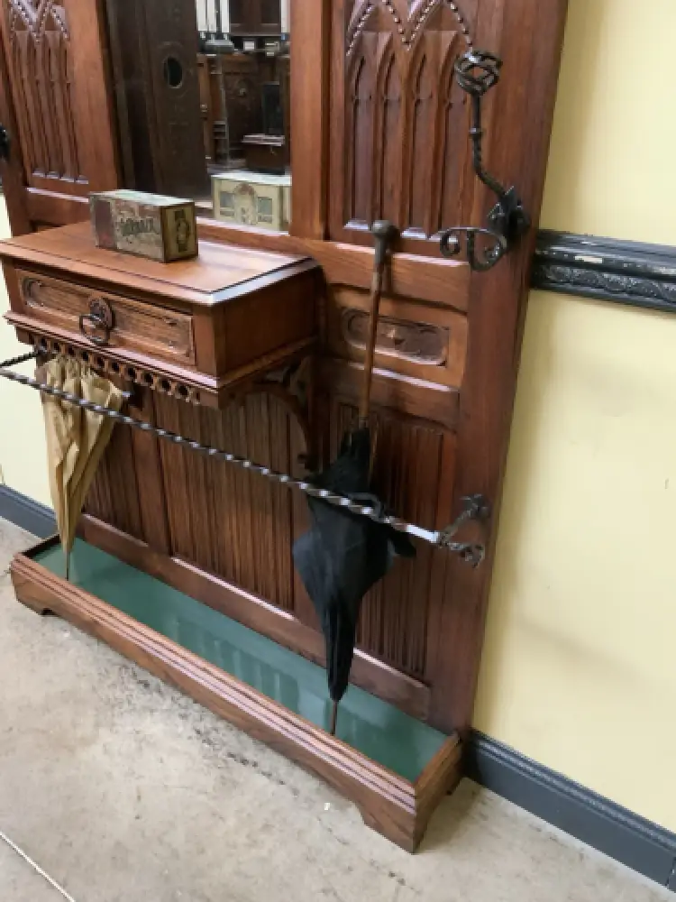 Antik - Gaderobe mit Schub, Kleiderständer - Neogotik - Lieferung möglich! 11