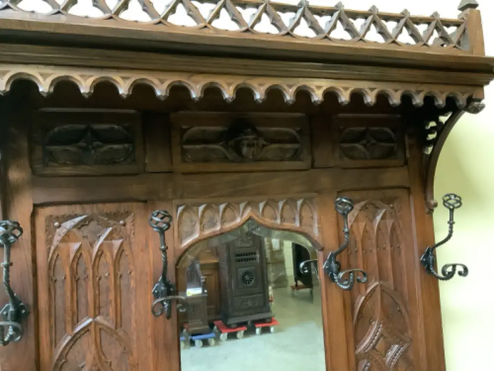 Antik - Gaderobe mit Schub, Kleiderständer - Neogotik - Lieferung möglich! 15